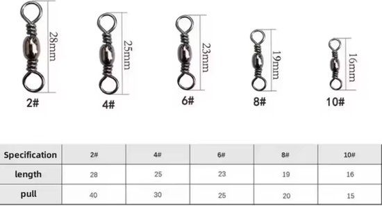 Smartkabel - vis wartel - vislijn connector - 100 stuks - maat 2 tm 10 van Fusion Clips — afbeelding 2