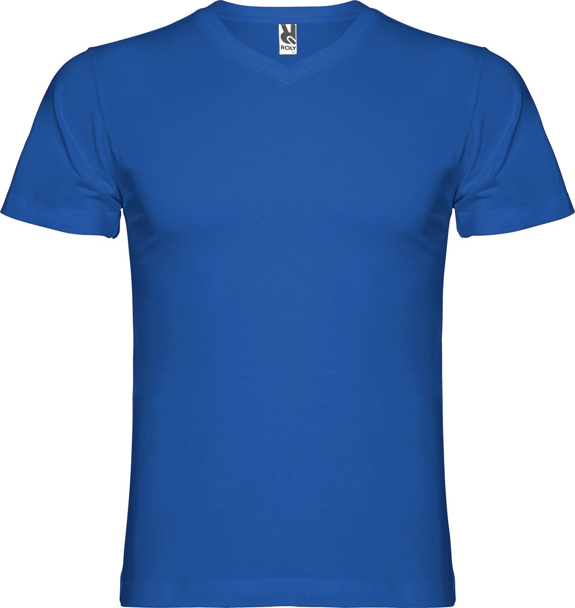2 Pack Kobalt T-shirt Samoyedo 155 gram met V-hals merk Roly Kobaltblau