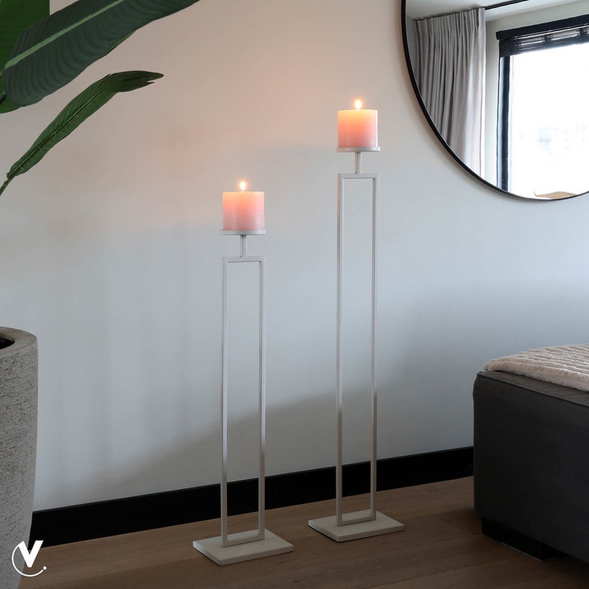 Vase The World Kandelaar Concordia | Beige - Ivory | L20 x B15 x H80 cm