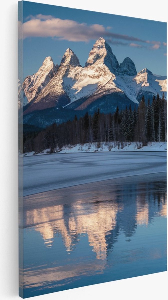 Saammp Canvas Schilderij - Landschap - Winter - Natuur - 30x45 - Foto op canvas - Wanddecoratie - Muurdecoratie Woonkamer - Slaapkamer decoratie - Canvas Print Multicolor