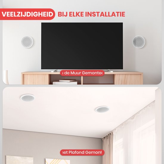 Pyle Luidsprekers – Plafondluidsprekers – Plafondspeakers- Inbouwluidsprekers voor Thuis - 2-Wege Speakers - Wandmontage Luidsprekers - 300 Watt- Voor Thuisbioscoop Entertainment — afbeelding 4
