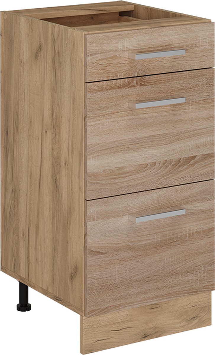 Vicco R-Line Keukenonderkast – 40 cm met laden, zonder werkblad Sonoma