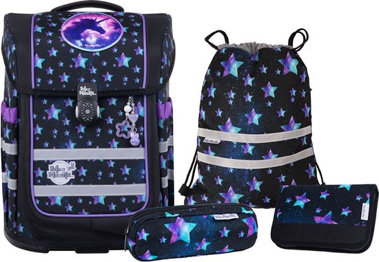 McNeill Schooltas Ergo Compacto Schoolbag Set 5-delig Star Night Zwart