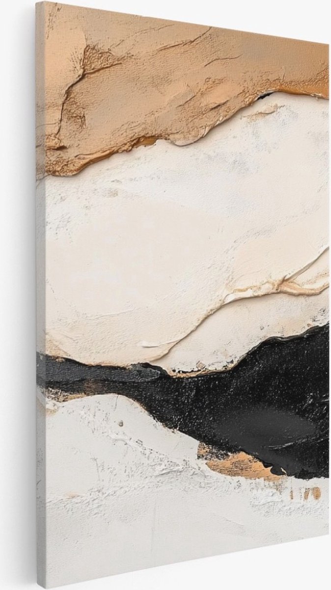 Saammp Canvas Schilderij - penseelstreken - Pastel kunst - Abstracte wanddecoratie- 30x40 - Foto op canvas - Wanddecoratie - Muurdecoratie Woonkamer - Kantoor Decoratie Multicolor