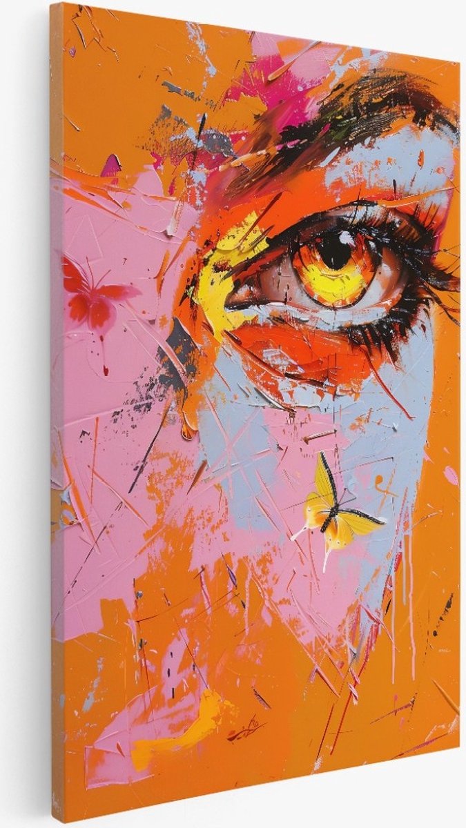 Saammp Canvas Schilderij - Abstract - Kunst - Oog - 20x30 - Foto op canvas - Wanddecoratie - Muurdecoratie Woonkamer - Slaapkamer decoratie - Canvas Print Multicolor