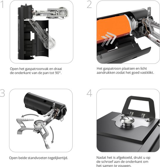 SMH LINE® Premium Opvouwbaar Camping kooktoestel - Incl. 4x Gasflessen - Draagbaar Gasfornuis - Kooktoestel op Gas van SMH LINE® — afbeelding 4