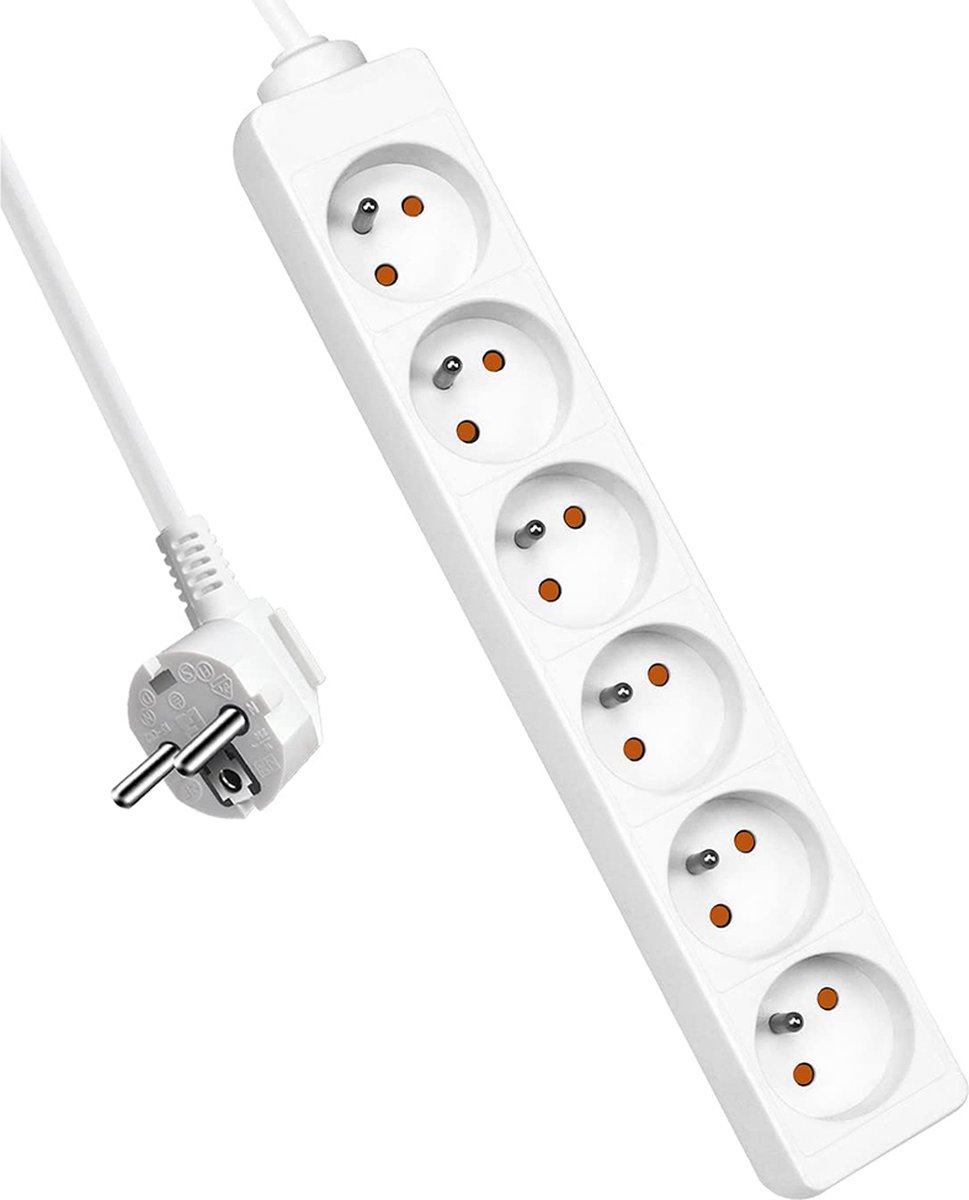 Stekkerblok - Wit - 1.5m - 6 stopcontacten