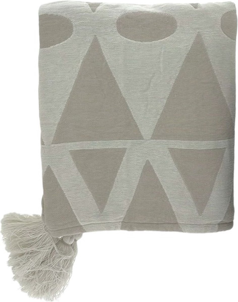 Home Society Plaid - Kleed - Earl - Polyester - 150x130cm - Beige - Creme