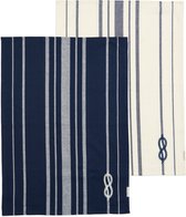Bol.com Riviera Maison Theedoeken gestreept Blauw Wit - Sailor's Haven Keukenhanddoek 2 stuks - Katoen aanbieding