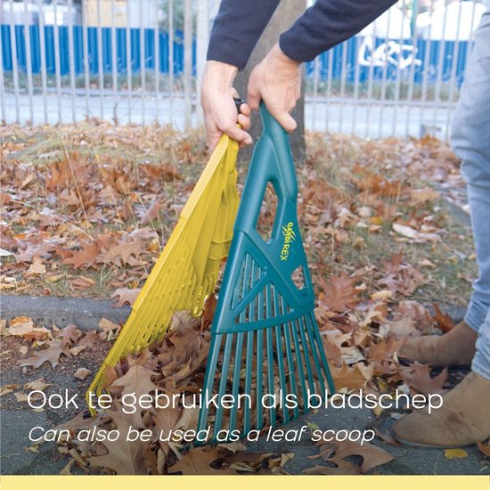 Gardirex, Bladhark - Hark met Steel - Gazonhark - Bladscheppen - Bladverzamelaar - 2-in-1 - Groen/Geel van GardiREX — afbeelding 4