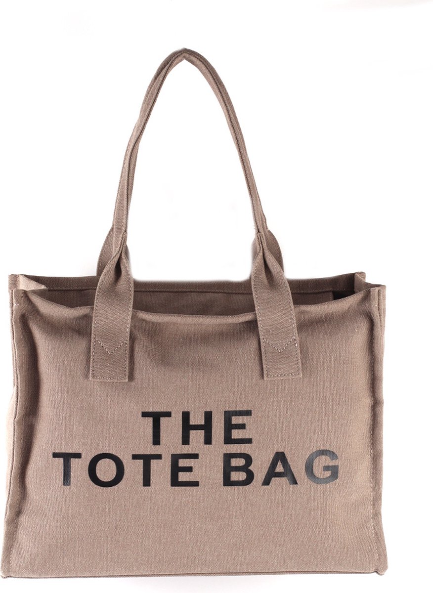 Giuliano canvas shopper 'The Tote Bag' - Taupe - Dames - Ruim