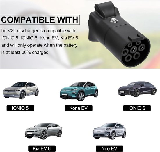 IONIQ 5 EV6 Oplader Adapter TKSE V2L Adapter Für EV Kia, 3,5 KW 16A 220v Typ2 Entlader Adapter Vom Fahrzeug Zum Laden Typ B 516133 IONIQ 5 EV6 Oplader Adapter TKSE V2L Adapter Für EV Kia, 3,5 KW 16A 220v Typ2 Entlader Adapter Vom Fahrzeug Zum Laden Typ B 516133