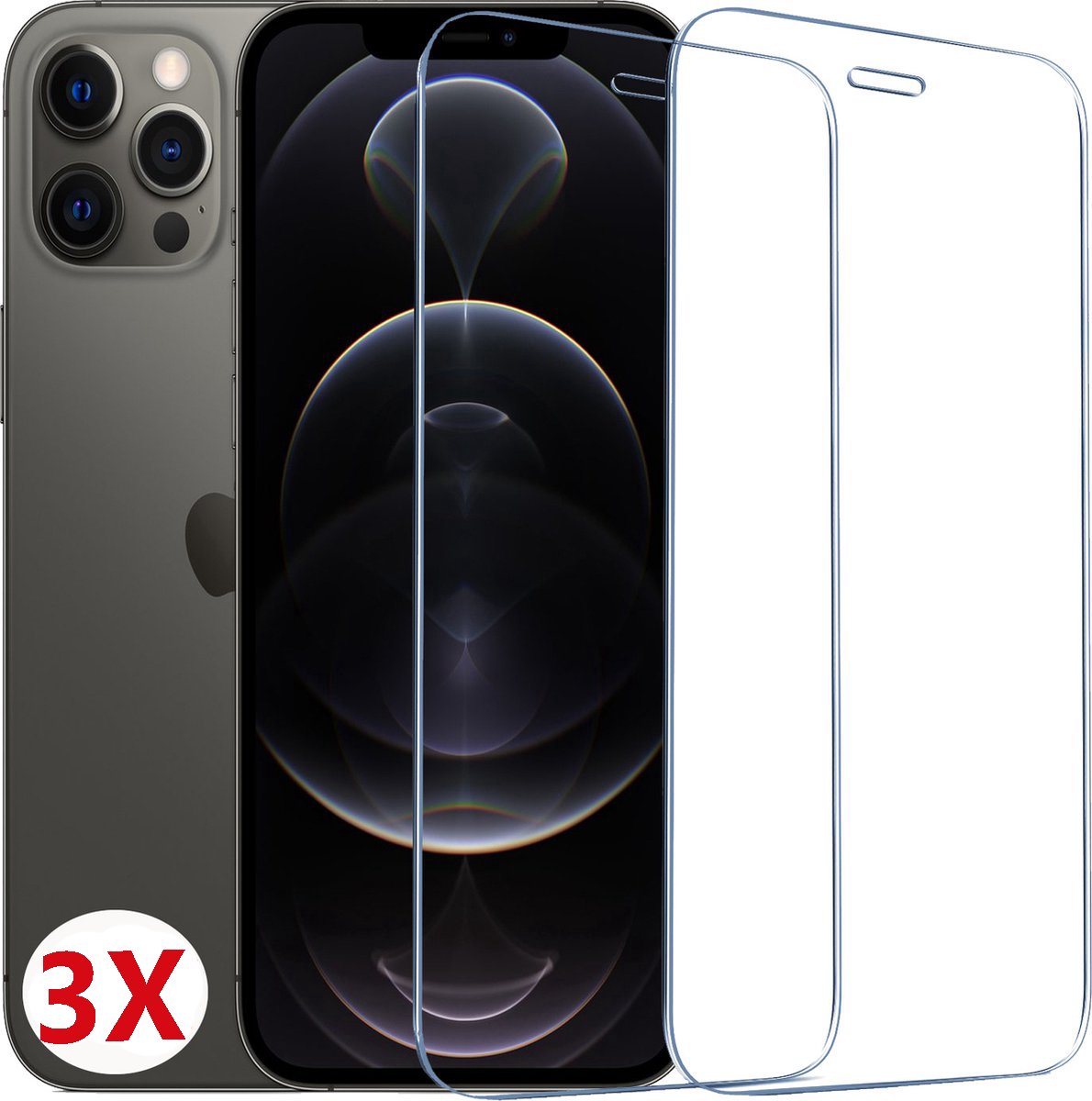 Apple iPhone 12Mini Screenprotector Beschermglas Glazen bescherming Screenprotector HD 9H beschermings glas geschikt geschikt voor Apple iPhone 12Mini - 3stuks