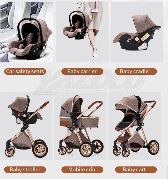 Kinderwagen - Buggy - Kinderwagen 3 In 1 - Kinderwagens & Buggy's - Kinderwagens - Baby van Luxe Trendzz — afbeelding 3