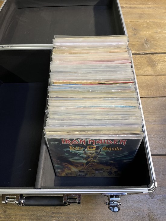 VINYL BUDDY 12-inch Aluminium Platenkoffer – Geschikt Voor 40 LP's, Mét 40 Buitenhoezen, Splinter-design