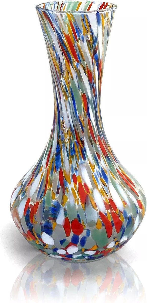 Mazzega Art & Design Murano vaas azuurblauw 19cm
