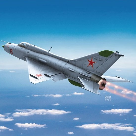 Academy Modelbouwpakket Militaire voertuigen - 12320 Mikoyan-Gurevich MiG-21PF Fishbed-D - Straaljager Plastic - 1:48 - Modelbouw