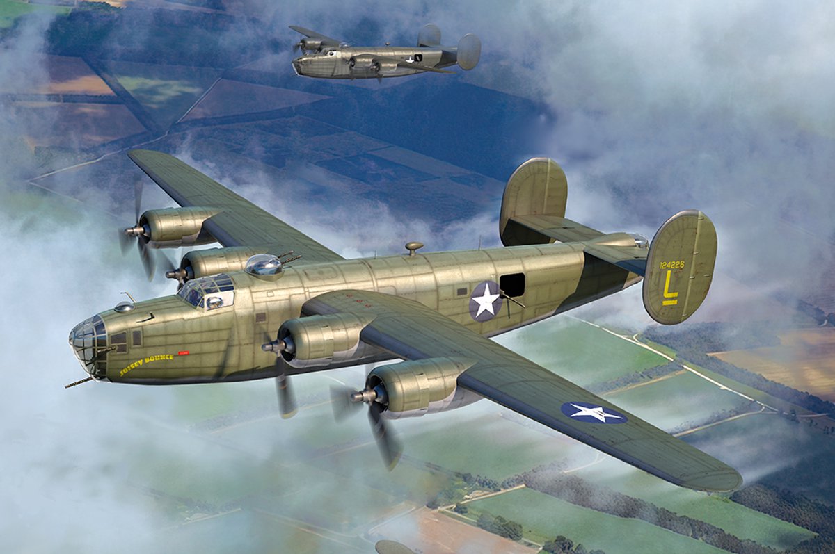HobbyBoss Modelbouwpakket Vliegtuigen - 81775 Consolidated US-B-24D Liberator - Propeller Vliegtuig Plastic - 1:48 - Modelbouw