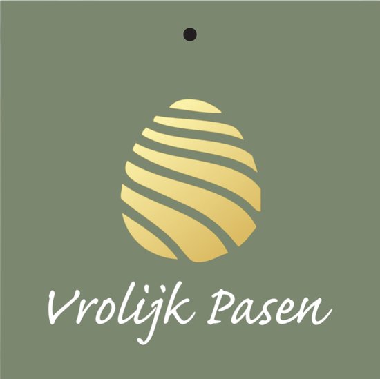 Carte cadeau - « Joyeuses Pasen» - 20 pièces - 7 mm x 7 mm - Carte de vœux - Avec trou de perçage - Série : GOLDY - Relief doré métallisé - Cartes cadeaux