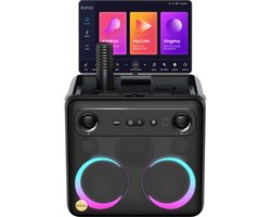 Ikarao Karaoke set voor Volwassenen - Break X2 - 2 Draadloze Microfoons - 600W - Gratis Karaoke App 6 maanden - HD scherm - Zwart