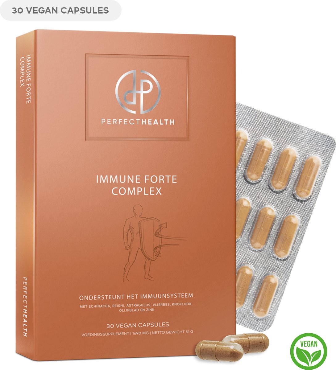 Goedkoopste Perfect Health - Echinacea Capsules - Extra Weerstand - Astragalus Capsules - Hoge Dosering - Immuunsysteem -Vegan - 30 stuks