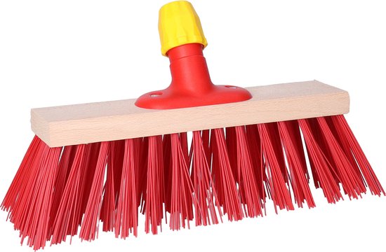Buemag Bezemkop - Elaston - rood - hout - hard - 30 cm - 24mm - straatbezem/buitenbezem - universele steelhouder van Buemag — afbeelding 3