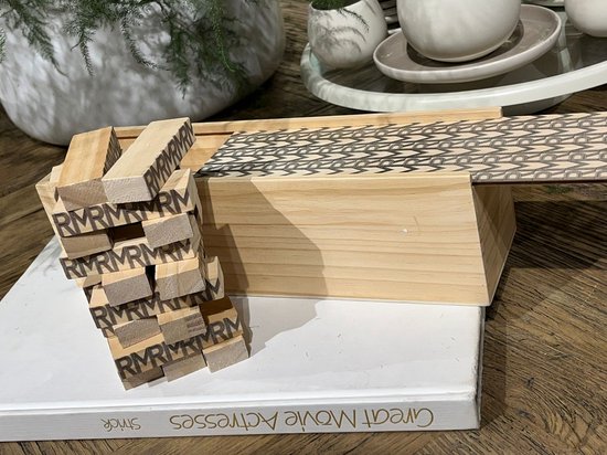 Riviera Maison Beeldje rechthoek Bruin - RM Stacking Sculptuur, Beeld - Hout - (LxBxH) 30x9x9