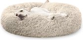Bol.com Pet Perfect Donut Hondenmand 100cm - Fluffy Hondenkussen - Hondenbed - Beige - Wasbaar aanbieding