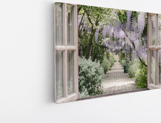 Tableau sur toile Saammp - Chemin arboré - Nature - Vue - 120x80 - Photo sur toile - Décoration murale - Décoration murale murale Salon - Décoration chambre - Impression sur toile
