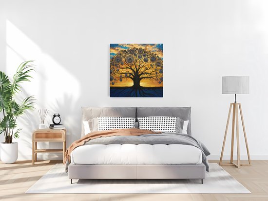 Saammp Canvas Schilderij - Spirutuele boom - Landschap - Natuur - 20x20 - Foto op canvas - Wanddecoratie - Muurdecoratie Woonkamer - Slaapkamer decoratie - Canvas Print