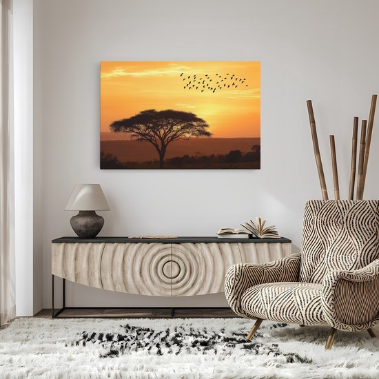 Tableau sur toile Saammp - Vogel dans un arbre - Animaux - Nature - 120x80 - Photo sur toile - Décoration murale - Décoration murale salon - Décoration chambre - Impression sur toile
