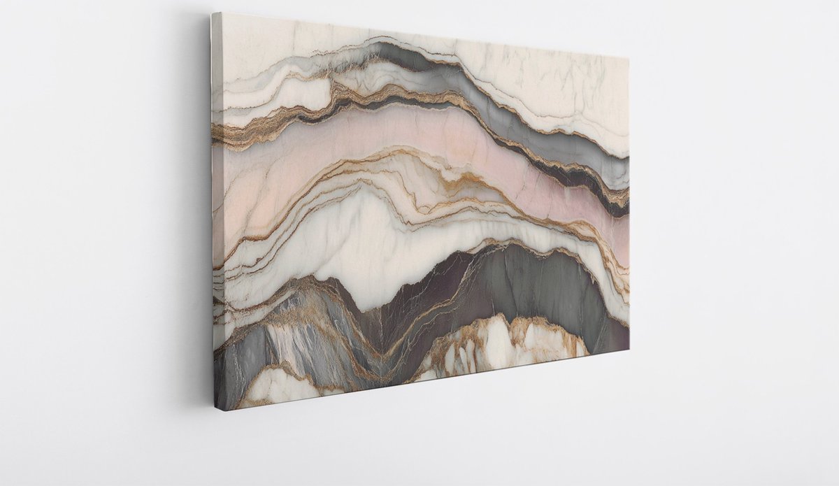 Saammp Canvas Schilderij - Pastel - Kunst - Abstracte wanddecoratie- 40x30 - Foto op canvas - Wanddecoratie - Muurdecoratie Woonkamer - Kantoor Decoratie Multicolor