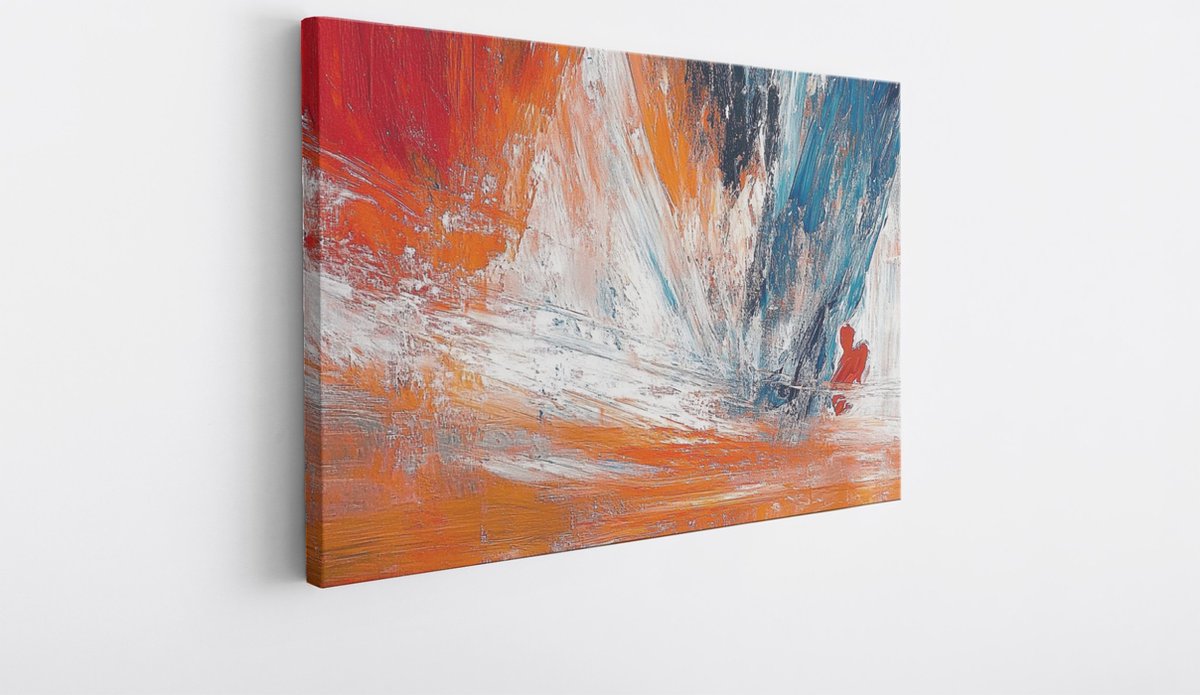Saammp Canvas Schilderij - dynamische Strepen - Abstract - 40x30 - Foto op canvas - Wanddecoratie - Muurdecoratie Woonkamer - Slaapkamer decoratie - Canvas Print Multicolor