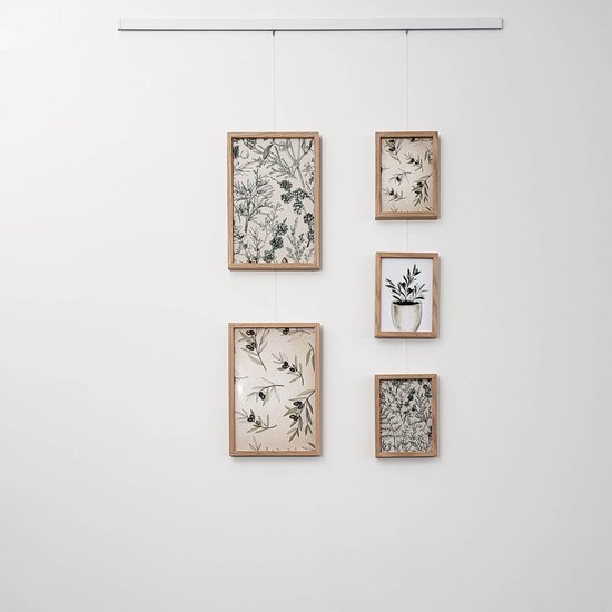 Artiteq - Cadre Photo Mural - Ensemble de Cadres Photo Flexibles - Collage de Photos pour Montage Horizontal et Diagonal - 5 Cadres Photo - 3x 13 x 18 et 2x 20 x 30 cm - Chêne Naturel