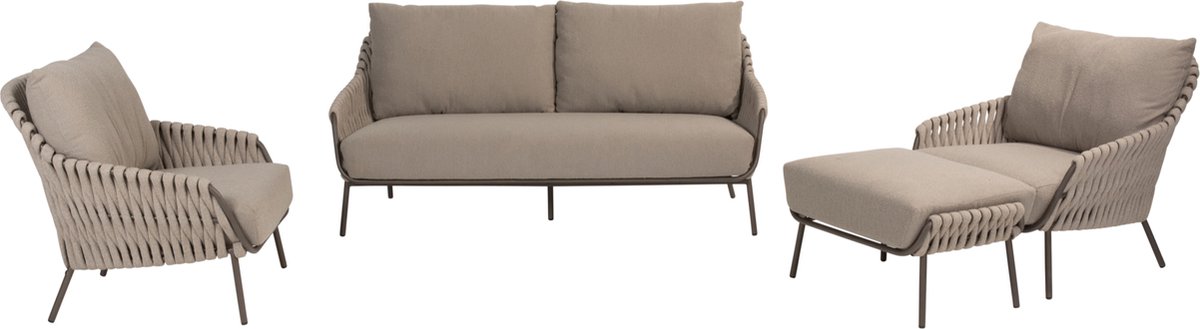 4 Seasons Outdoor Montera chaise-canapé salon lounge 4 pièces rope terre