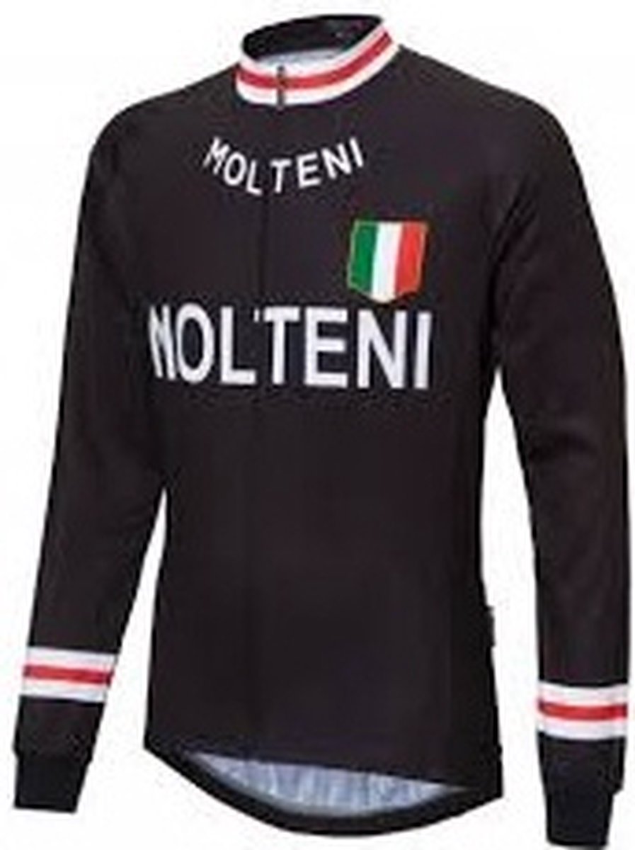 Molteni retro wielershirt lange mouw zwart - S