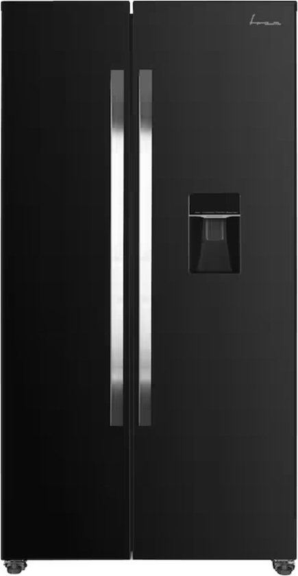 Fram Koelvriescombinatie met Waterdispenser Full No Frost – Amerikaanse Koelkast 439 Liter – LED-display met Touch-bediening – 5 Jaar Garantie – Zwart