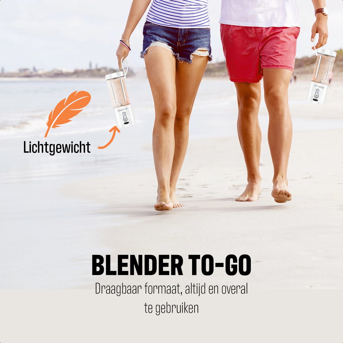 BlendStorm® Draagbare Blender Premium - Draadloze Blender - Draadloos - Blenders - Blender To Go - 6 Mesjes - Mini Blender - Smoothie Maker - Juicer - Keukenmachine - USB Oplaadbaar - 700 ml - Wit – foto 2