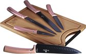 Bol.com Berlinger Haus - 2554 - 6 delige keuken messenset met snijplank - Rose collection aanbieding