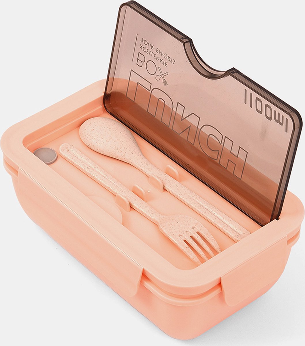 2 Stuks - Bento Box Met Bestek - 1100ml - Inclusief Geïsoleerde Tas - BPA-vrij - Lekvrije Lunchbox - Herbruikbare Voedselcontainer - Compact en Lichtgewicht — cadeau in Koken & Dineren - foto 7
