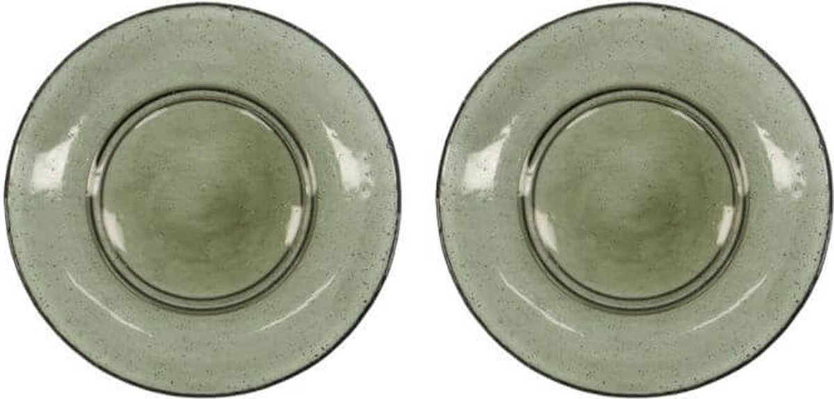 House Doctor Groen glazen bord Rain 21cm - 2 stuks