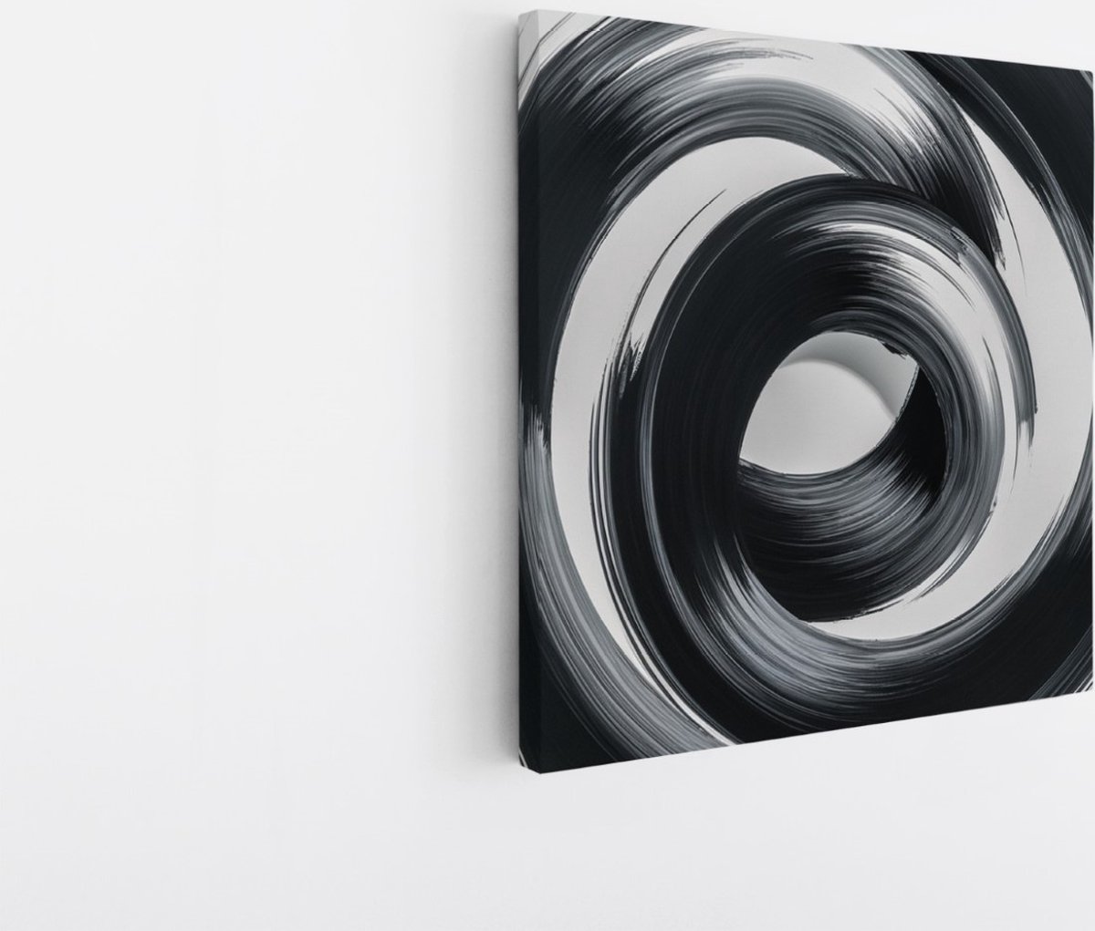 Saammp Canvas Schilderij - Abstracte Geometrische Kunst - Zwart-Wit - 30x30 - Foto op canvas - Wanddecoratie - muurdecoratie Woonkamer - Slaapkamer decoratie - Canvas Print Multicolor