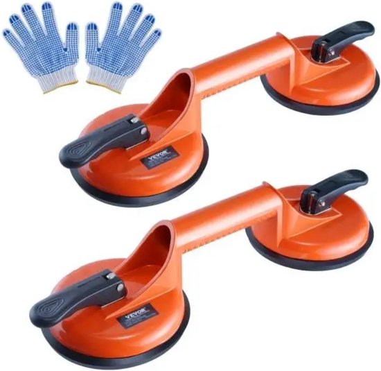 Foto: Elitenest glaszuignap set 2 stuks aluminium handvat 119 mm diameter tot 150 kg voor glas tegels metaal ergonomisch duurzaam