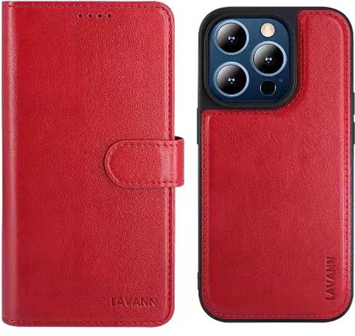 Telefoonhoesje Leer Book Case 2 in 1 - Geschikt voor Samsung A06 - Rood - Magnetic Case