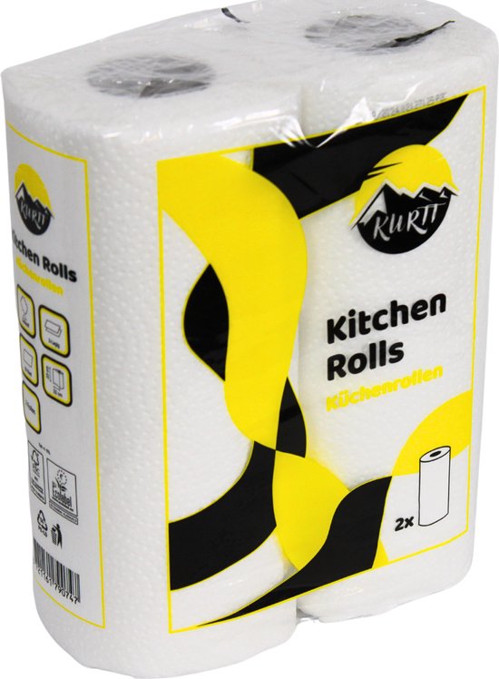 KURTT Mega Pack Küchenrolle 96 Rollen (48x2 Rollen) - 2-lagig Zellulose