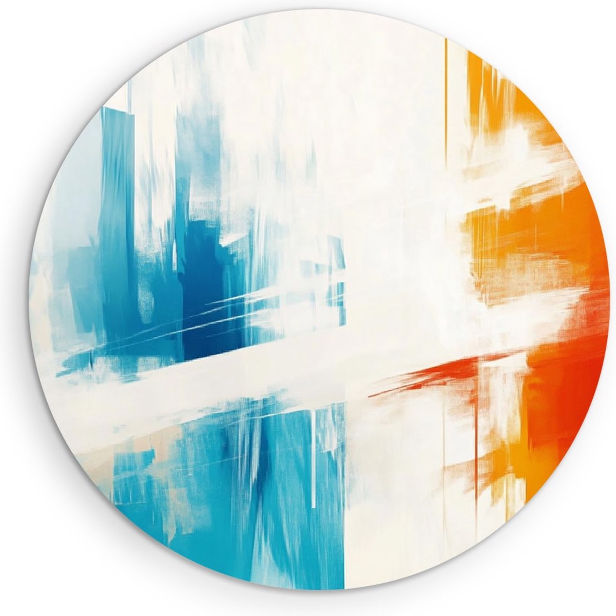 Saammp Muurcirkel Hout - Gekleurde strepen - Abstract kunstwerk - Ø 60 - Wandcirkel - Wanddecoratie Cirkel - Muurdecoratie Woonkamer - Slaapkamer decoratie - Rond Schilderij