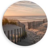 Saammp Forex Muurcirkel - Zonsopgang - Strand en Zee - Duinen - Ø 90 - Wandcirkel - Wanddecoratie Cirkel - muurdecoratie Woonkamer - Slaapkamer decoratie - Rond Schilderij