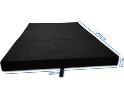 Opvouwbaar Logeermatras - Camping Matras 120x200 cm - Zwart - Polyether Vulling - Huisstofmijtwerend