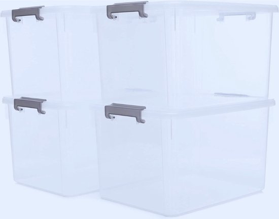 Lot De 2 Boîtes De Rangement Avec Couvercle - 30 L - 49 Cm X 39 Cm X