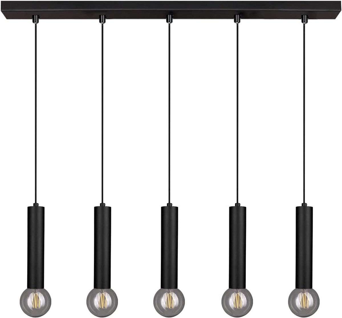 Bamyum Mika hanglamp, industriële Modern stijl, Ø35 cm, zwart metalen lamp